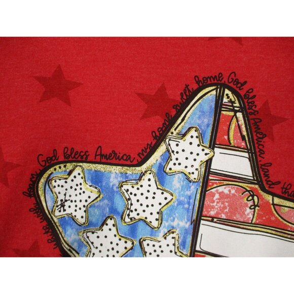 Love In Faith XL Red Star Graphic T-Shirt - Picture 3 of 9